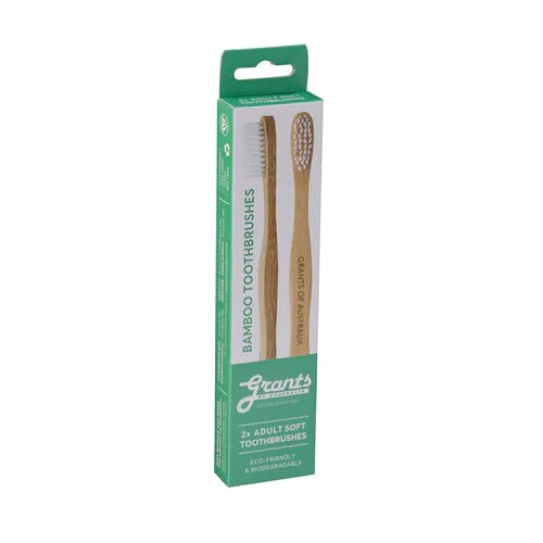 Grants Bamboo Toothbrush Adult - Soft Twin Pack - Lavender Living