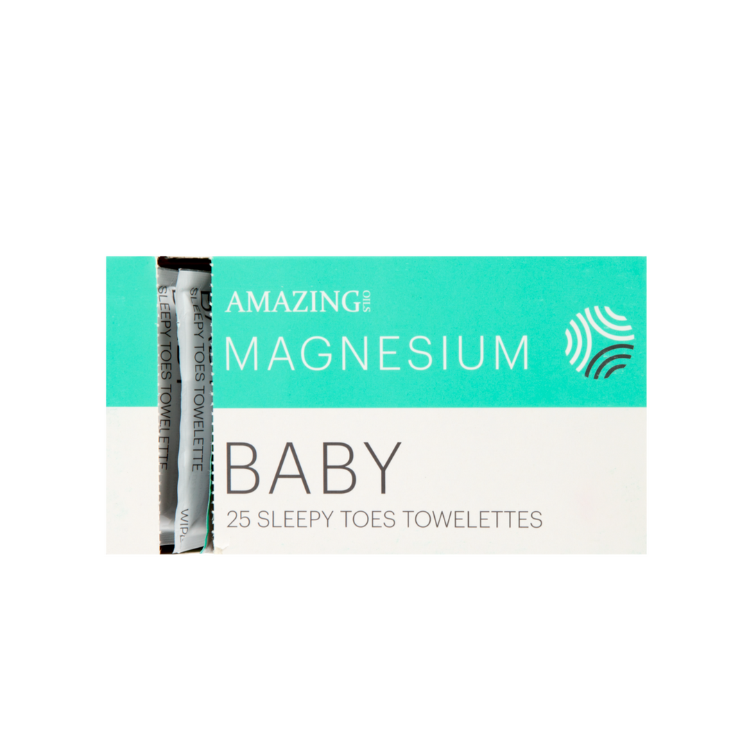 Amazing Oils Baby Magnesium Sleepy Toes Towelettes - Lavender Living