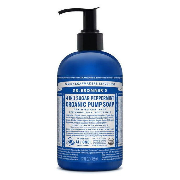 Dr. Bronner's Organic Pump Soap 4-in-1 Peppermint - Lavender Living