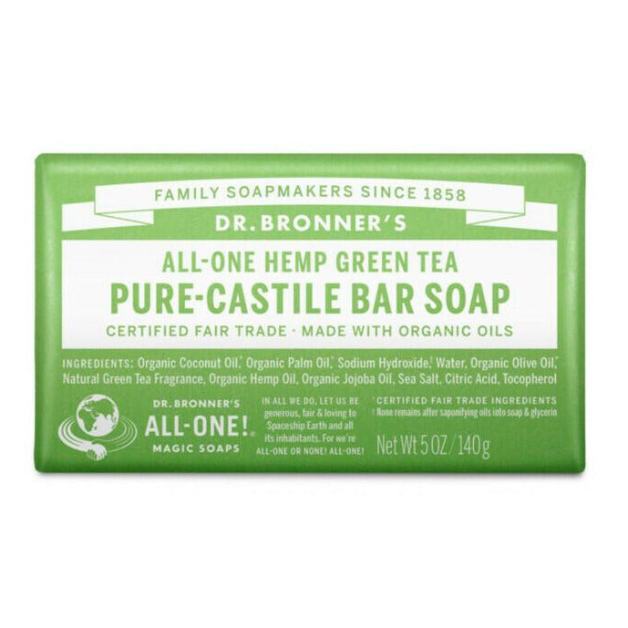 Dr. Bronner's Pure-Castile Bar Soap - Green Tea - Lavender Living