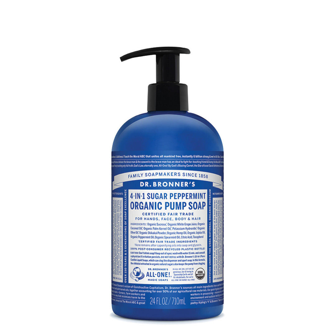 Dr. Bronner's Organic Pump Soap 4-in-1 Peppermint - Lavender Living