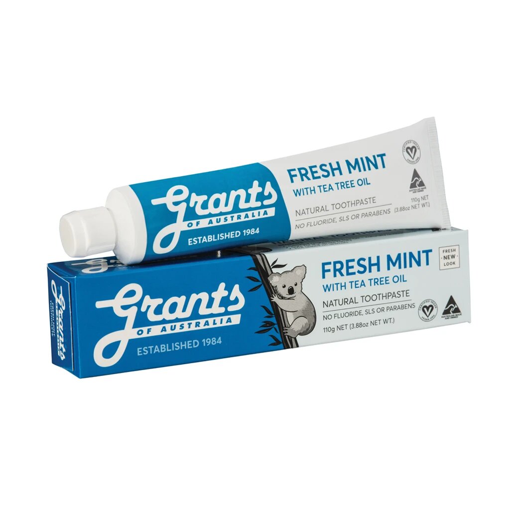 Grants Fresh Mint Natural Toothpaste - Fluoride Free - Lavender Living