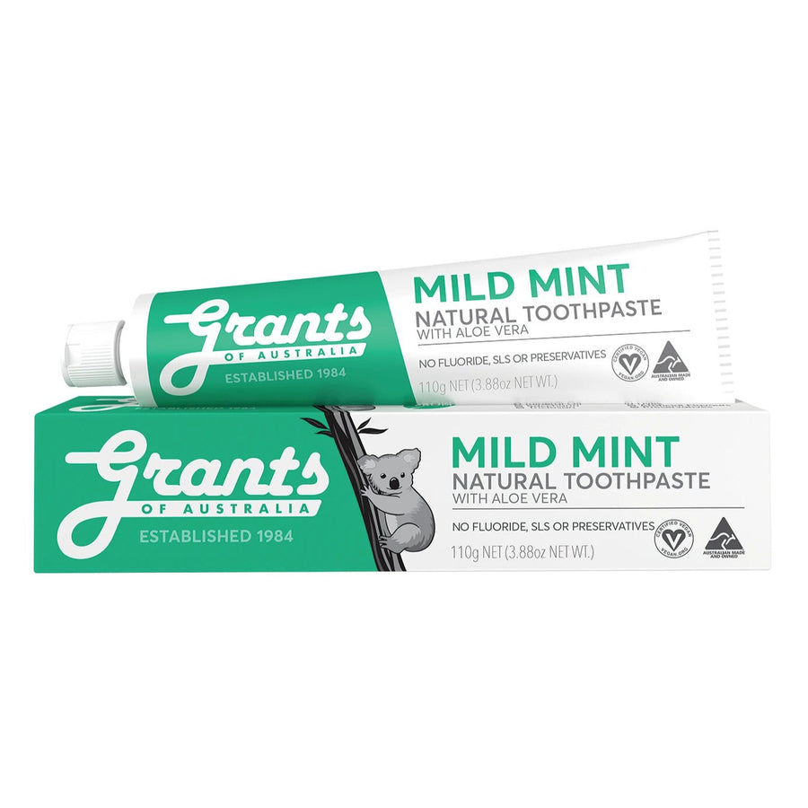 Grants Natural Toothpaste Mild Mint - Fluoride Free - Lavender Living