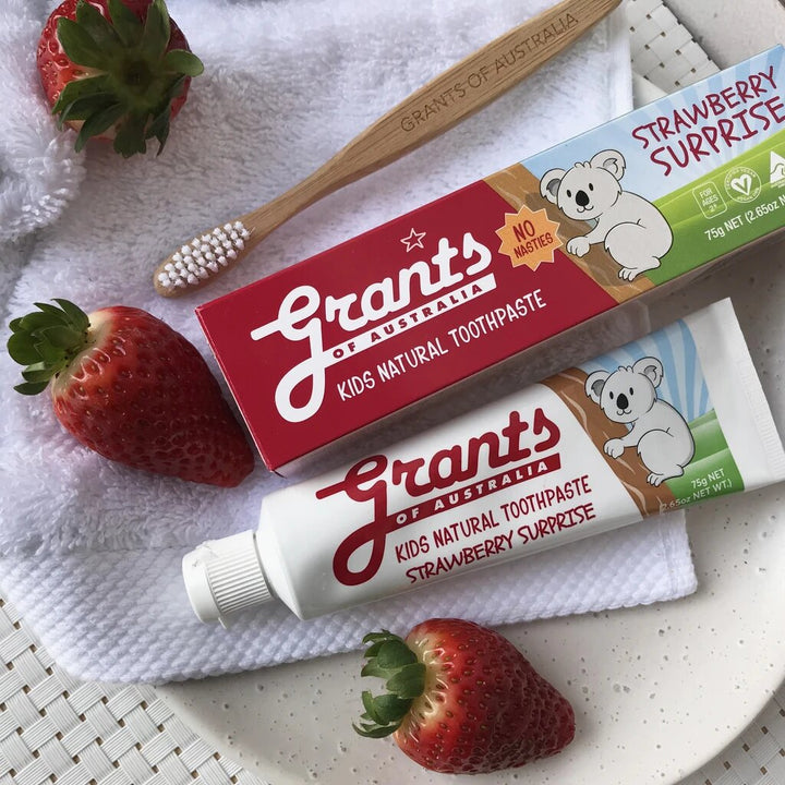 Grants Natural Toothpaste Kids Strawberry Surprise - Fluoride Free - Lavender Living